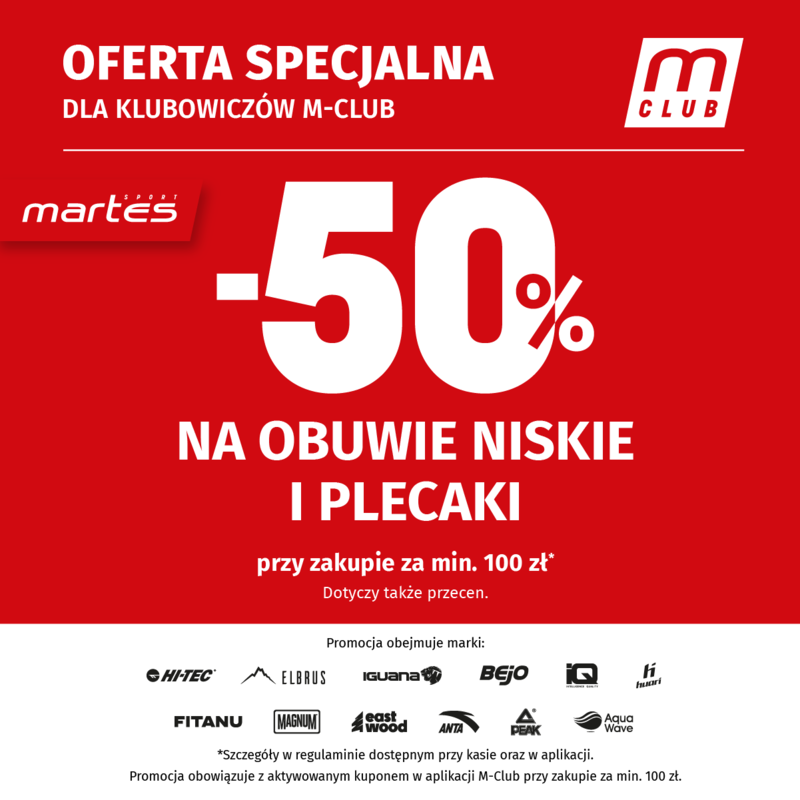 -50% NA OBUWIE NISKIE I PLECAKI